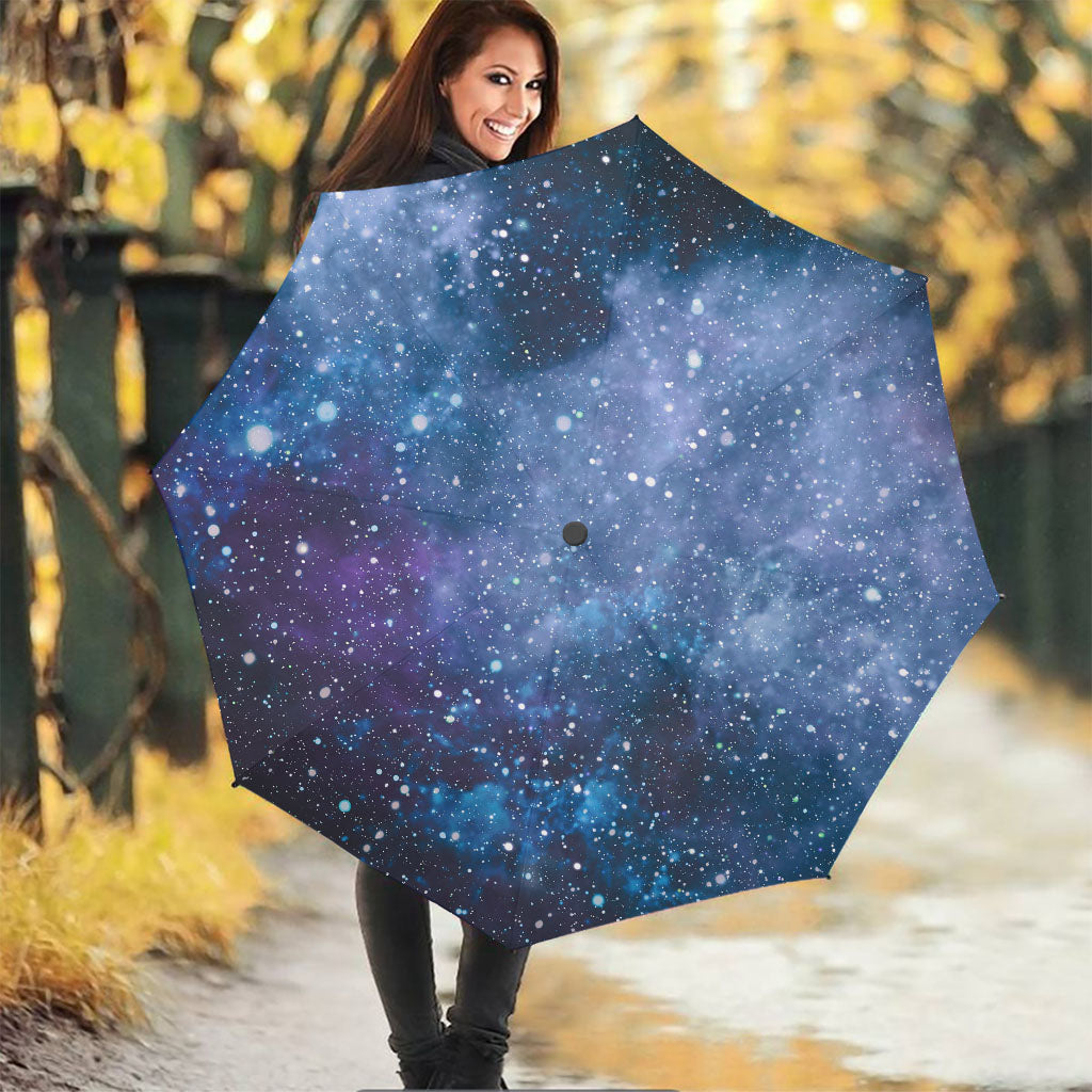 Blue Cloud Starfield Galaxy Space Print Foldable Umbrella