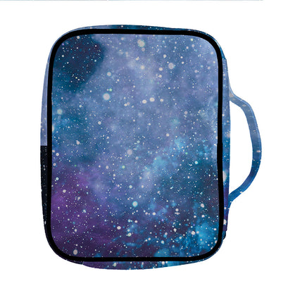 Blue Cloud Starfield Galaxy Space Print Front Pocket Bible Bag