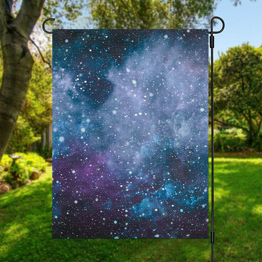 Blue Cloud Starfield Galaxy Space Print Garden Flag