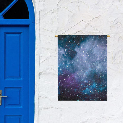 Blue Cloud Starfield Galaxy Space Print Garden Flag