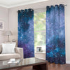 Blue Cloud Starfield Galaxy Space Print Grommet Curtains