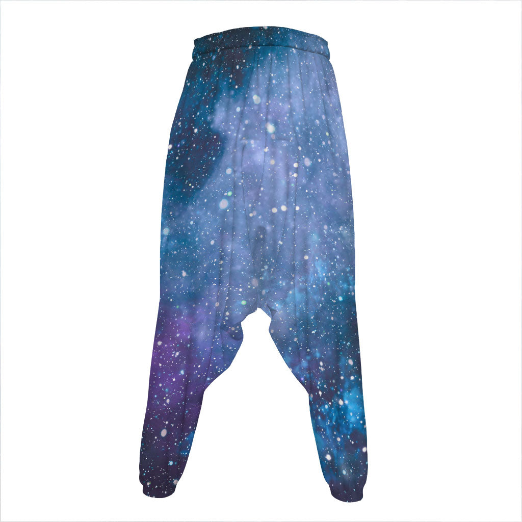 Blue Cloud Starfield Galaxy Space Print Hammer Pants