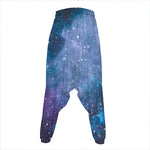 Blue Cloud Starfield Galaxy Space Print Hammer Pants