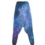 Blue Cloud Starfield Galaxy Space Print Hammer Pants