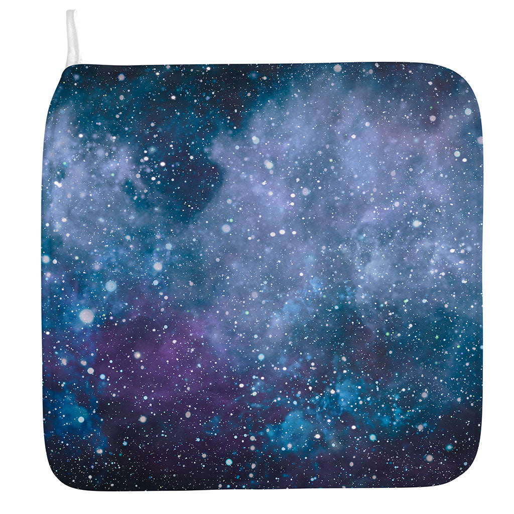 Blue Cloud Starfield Galaxy Space Print Hand Towel