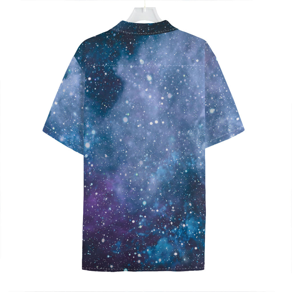 Blue Cloud Starfield Galaxy Space Print Hawaiian Shirt