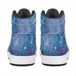 Blue Cloud Starfield Galaxy Space Print High Top Leather Sneakers