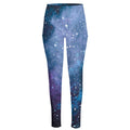 Blue Cloud Starfield Galaxy Space Print High-Waisted Pocket Leggings