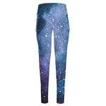 Blue Cloud Starfield Galaxy Space Print High-Waisted Pocket Leggings