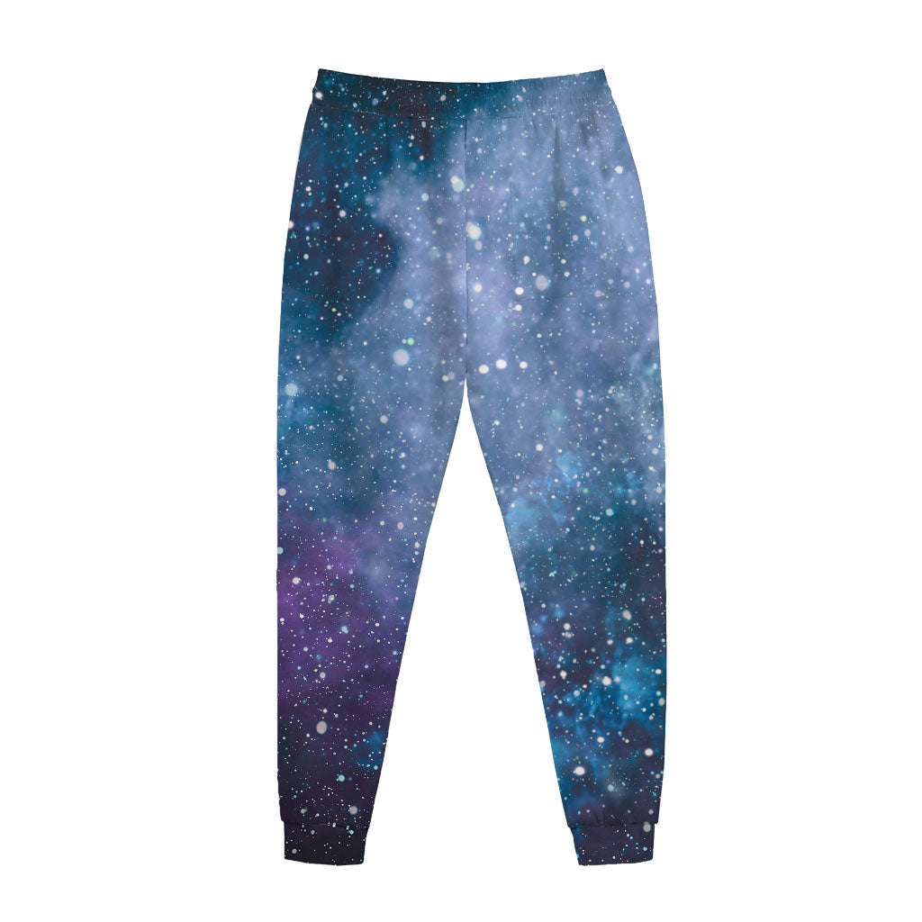 Blue Cloud Starfield Galaxy Space Print Jogger Pants
