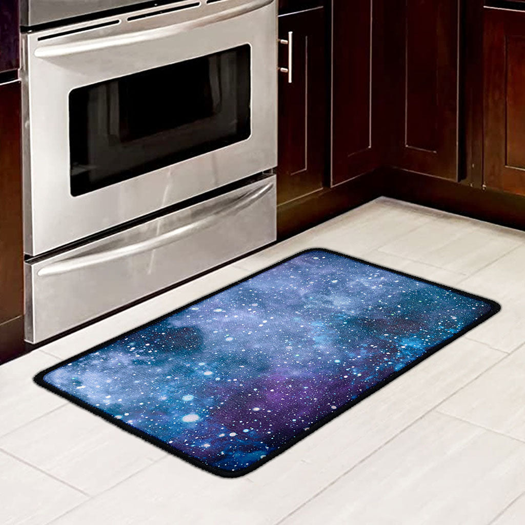Blue Cloud Starfield Galaxy Space Print Kitchen Mat