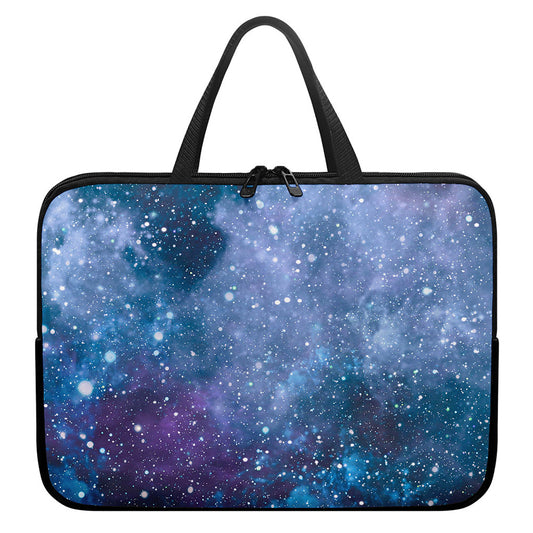 Blue Cloud Starfield Galaxy Space Print Laptop Sleeve With Handle