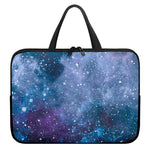 Blue Cloud Starfield Galaxy Space Print Laptop Sleeve With Handle
