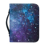 Blue Cloud Starfield Galaxy Space Print Leather Bible Cover