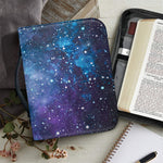 Blue Cloud Starfield Galaxy Space Print Leather Bible Cover