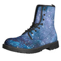 Blue Cloud Starfield Galaxy Space Print Lace-Up Boots