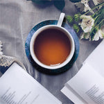 Blue Cloud Starfield Galaxy Space Print Leather Coaster Set