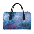 Blue Cloud Starfield Galaxy Space Print Leather Duffel Bag