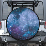 Blue Cloud Starfield Galaxy Space Print Leather Spare Tire Cover
