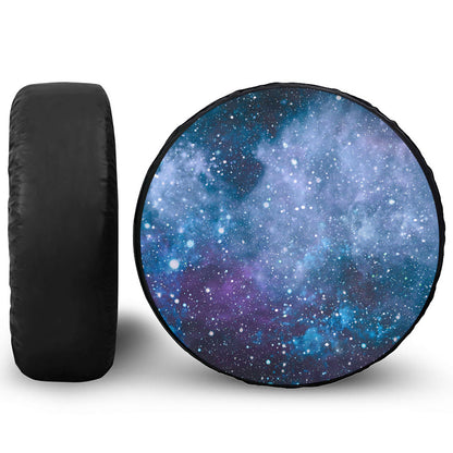 Blue Cloud Starfield Galaxy Space Print Leather Spare Tire Cover