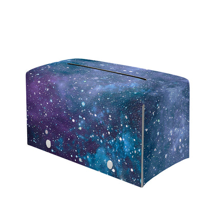 Blue Cloud Starfield Galaxy Space Print Leather Tissue Box Cover