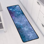 Blue Cloud Starfield Galaxy Space Print Long Kitchen Mat