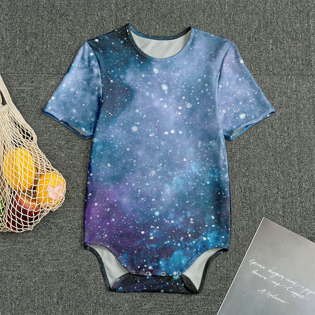 Blue Cloud Starfield Galaxy Space Print Men's Bodysuit