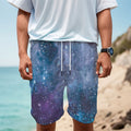 Blue Cloud Starfield Galaxy Space Print Men's Cargo Shorts