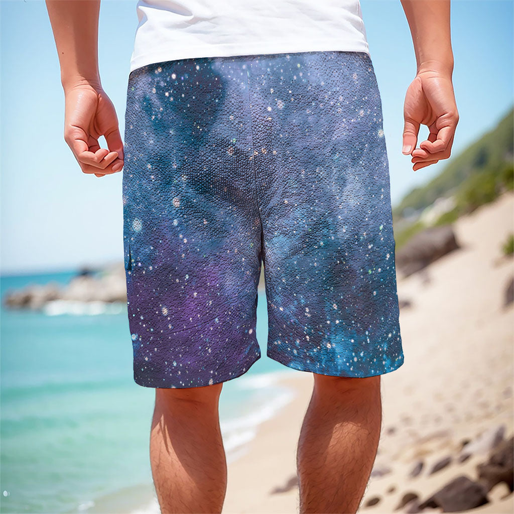 Blue Cloud Starfield Galaxy Space Print Men's Cargo Shorts