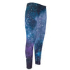 Blue Cloud Starfield Galaxy Space Print Men's Compression Pants