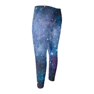 Blue Cloud Starfield Galaxy Space Print Men's Compression Pants