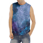 Blue Cloud Starfield Galaxy Space Print Men's Fitness Tank Top