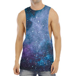 Blue Cloud Starfield Galaxy Space Print Men's Muscle Tank Top