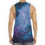 Blue Cloud Starfield Galaxy Space Print Men's Muscle Tank Top