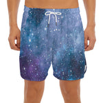 Blue Cloud Starfield Galaxy Space Print Men's Split Running Shorts