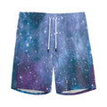 Blue Cloud Starfield Galaxy Space Print Men's Athletic Shorts