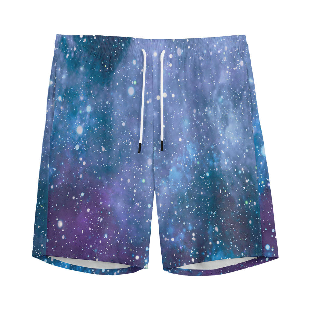 Blue Cloud Starfield Galaxy Space Print Men's Sports Shorts