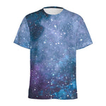 Blue Cloud Starfield Galaxy Space Print Men's Sports T-Shirt