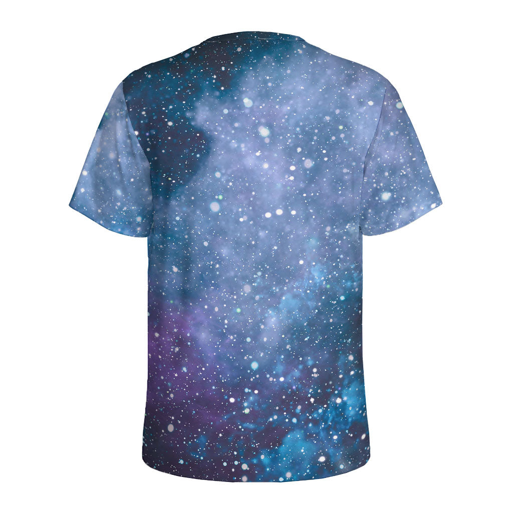 Blue Cloud Starfield Galaxy Space Print Men's Sports T-Shirt