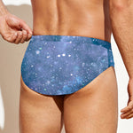 Blue Cloud Starfield Galaxy Space Print Men's Swim Briefs