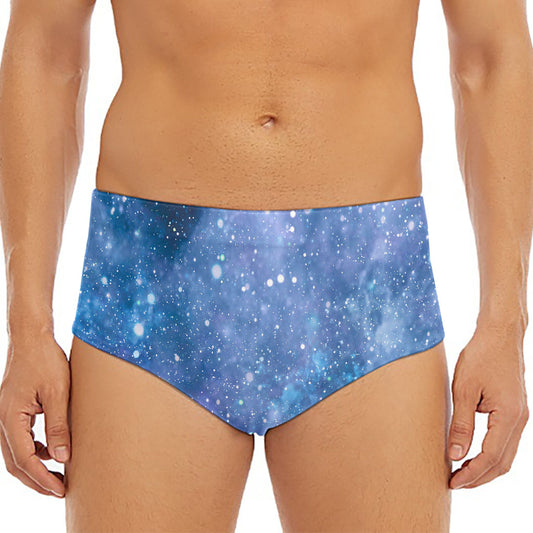 Blue Cloud Starfield Galaxy Space Print Men's Triangle Swim Briefs