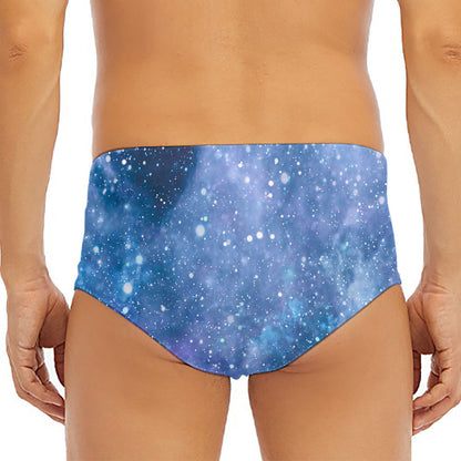 Blue Cloud Starfield Galaxy Space Print Men's Triangle Swim Briefs