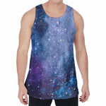Blue Cloud Starfield Galaxy Space Print Men's Velvet Tank Top