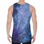 Blue Cloud Starfield Galaxy Space Print Men's Velvet Tank Top