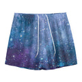 Blue Cloud Starfield Galaxy Space Print Mesh Shorts