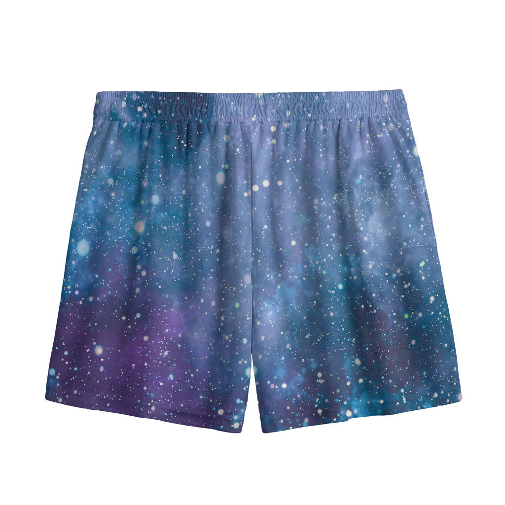 Blue Cloud Starfield Galaxy Space Print Mesh Shorts