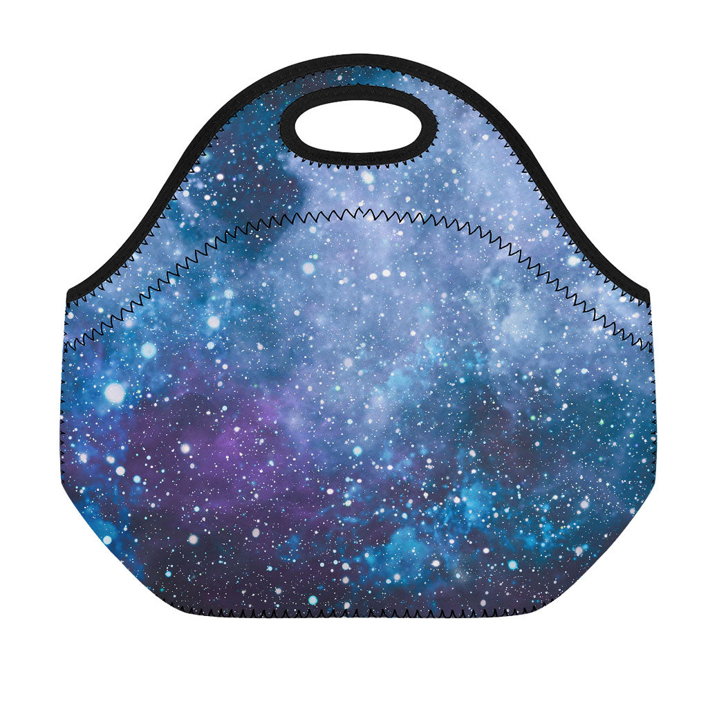 Blue Cloud Starfield Galaxy Space Print Neoprene Lunch Bag