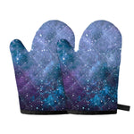 Blue Cloud Starfield Galaxy Space Print Oven Mitts