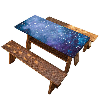 Blue Cloud Starfield Galaxy Space Print Picnic Table Cover