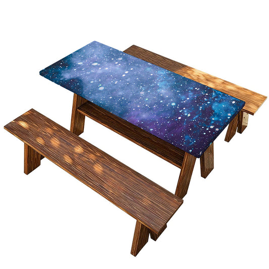 Blue Cloud Starfield Galaxy Space Print Picnic Table Cover